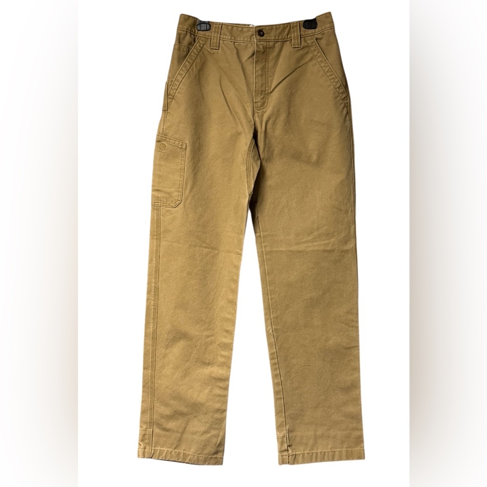 LL Bean Katahdin Iron Works Work Pants Tan Size Straight Leg EUC 30/34